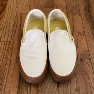 Vans Classic Slip-on, gum sole, marshmallow and yellow